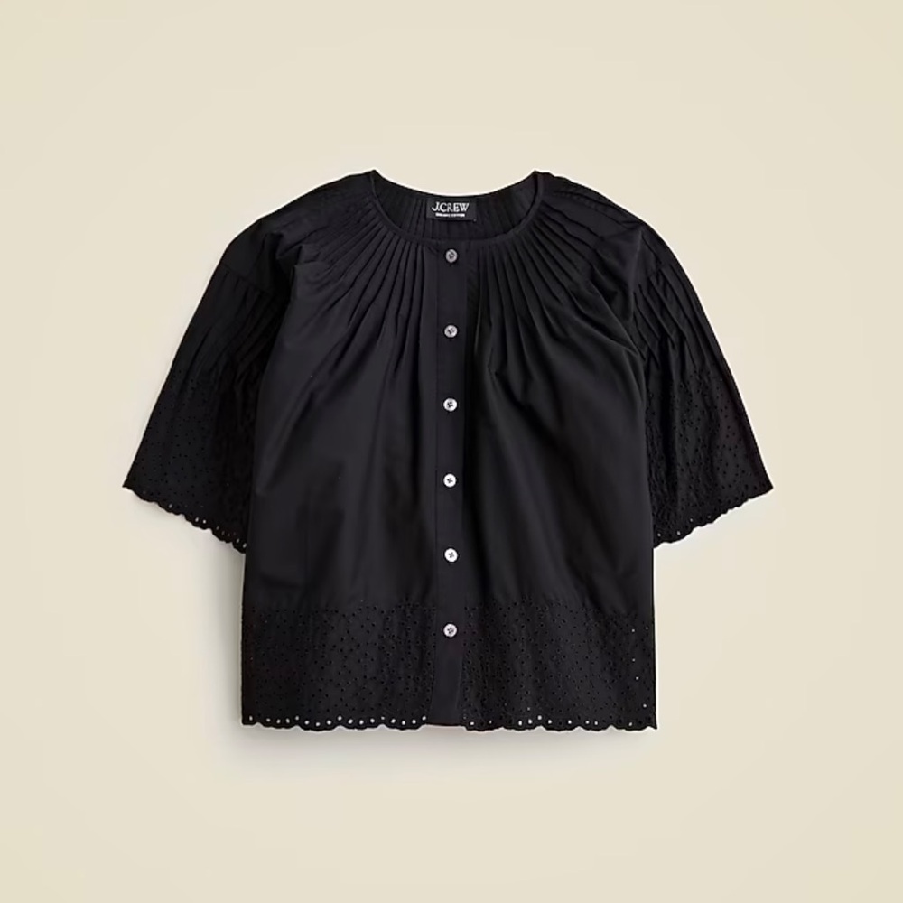 J. Crew Jolie Top in Eyelet Cotton Poplin - Picture 3 of 12